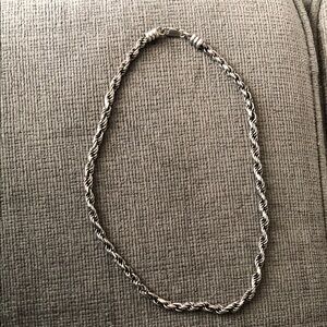 Elegant Silver Rope Chain Necklace
